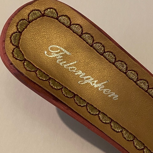 I Dream of Jeannie pink & purple beaded embroidered slide mules sz 8 kitten heel - Picture 7 of 10